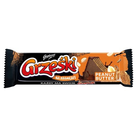 Grześki Na krawędzi Wafel przekładany kremem arachidowym 40 g