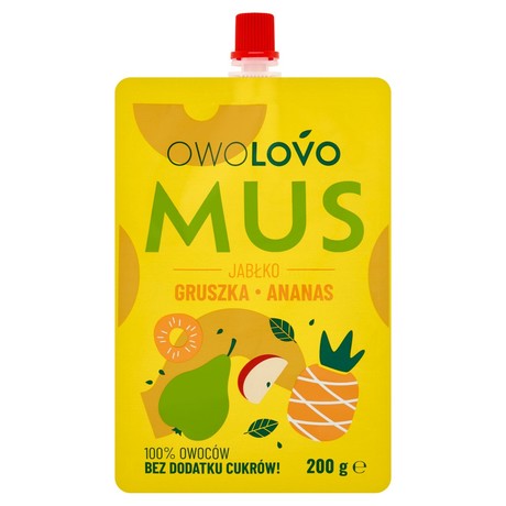 Owolovo Mus jabłko gruszka ananas 200 g