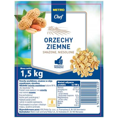 METRO Chef Orzechy ziemne smażone, niesolone 1,5 kg