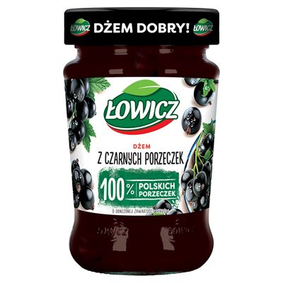 ŁOWICZ Dżem z czarnych porzeczek o obniżonej zawartości cukrów 280g