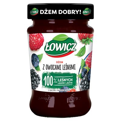 ŁOWICZ Dżem z owocami leśnymi o obniżonej zawartości cukrów 280g