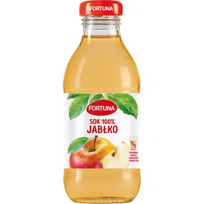 FORTUNA Sok 100% jabłko 15 x 300 ml butelka szklana