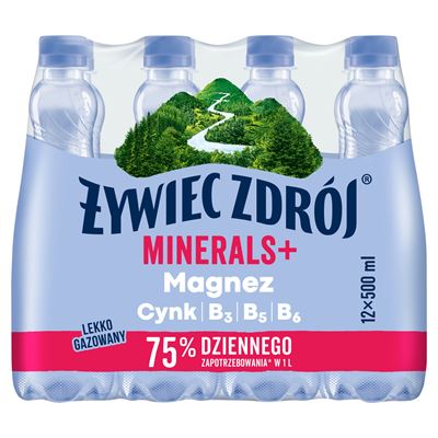ŻYWIEC ZDRÓJ Minerals woda mineralna lekko gazowana 12 x 500 ml [kaucja]