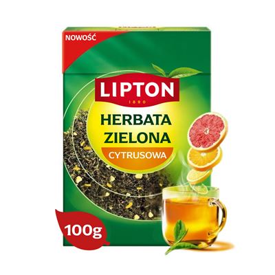 Lipton Herbata zielona liściasta Green Citrus 100 g