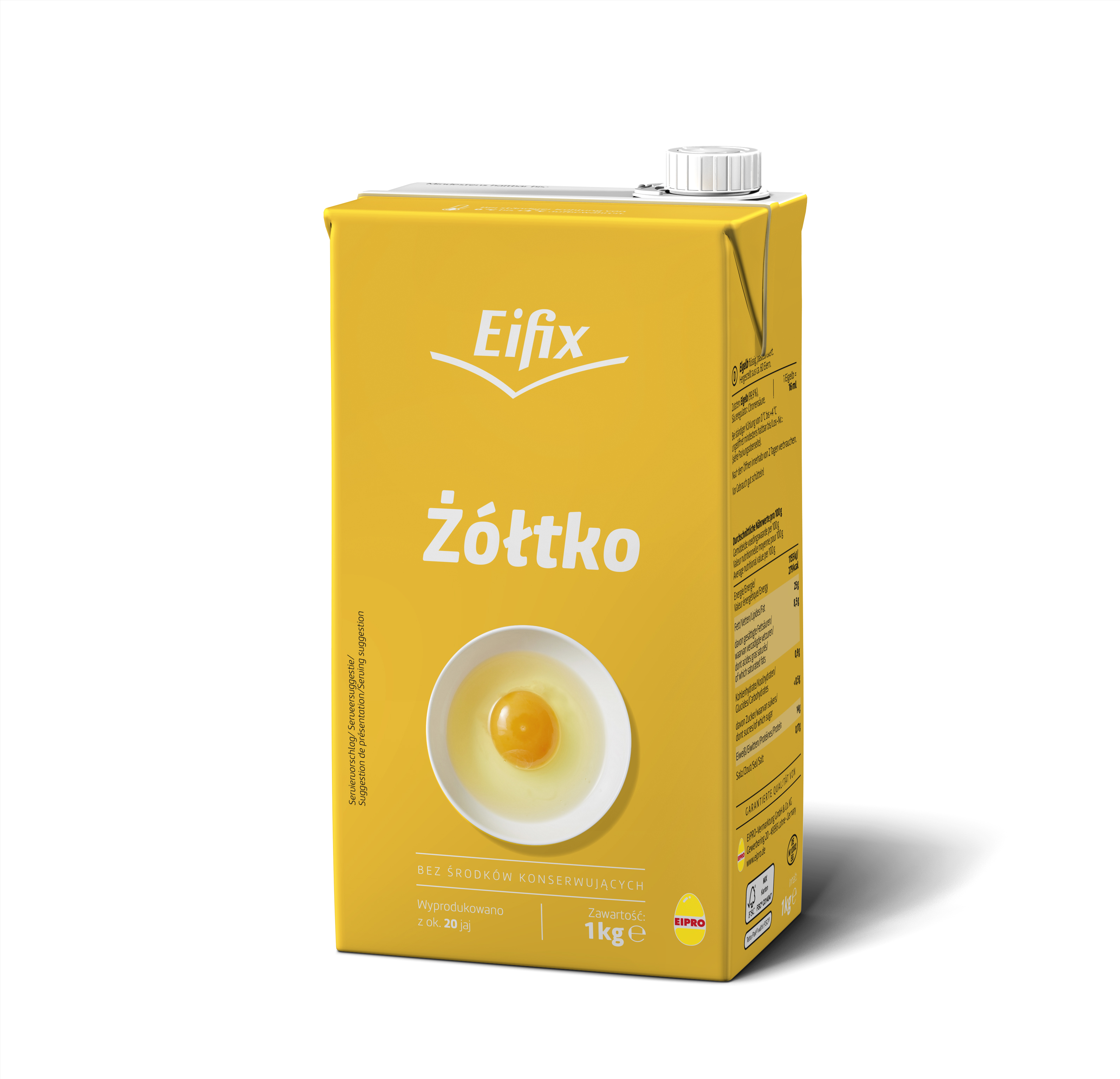 Eifix Żółtko, Pasteryzowane, Płynne, Tetra Brik, 1000G