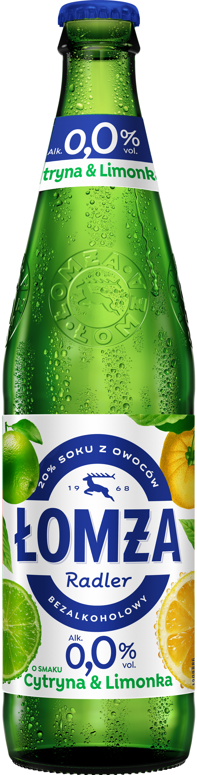Łomża Radler Cytryna/Limonka 20% Soku Butelka Bezzwrotna 500 Ml
