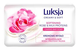 Luksja Creamy & Soft Kremowe mydło w kostce Róża i Proteiny mleka 90 g