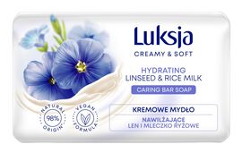 Luksja Creamy & Soft Kremowe mydło w kostce Len i Mleczko ryżowe 90 g