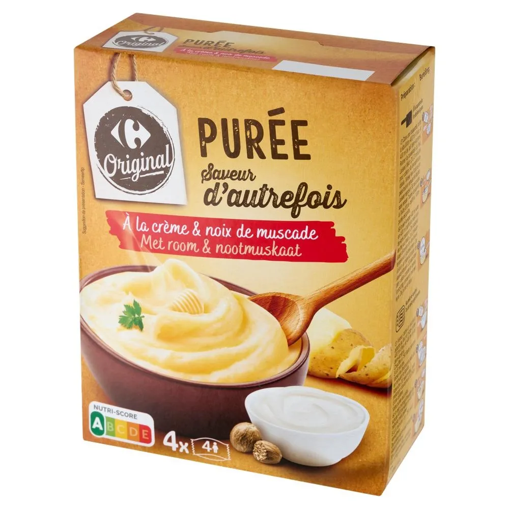 Carrefour Original Płatki ziemniaczane do przygotowania puree 500 g (4 x 125 g)