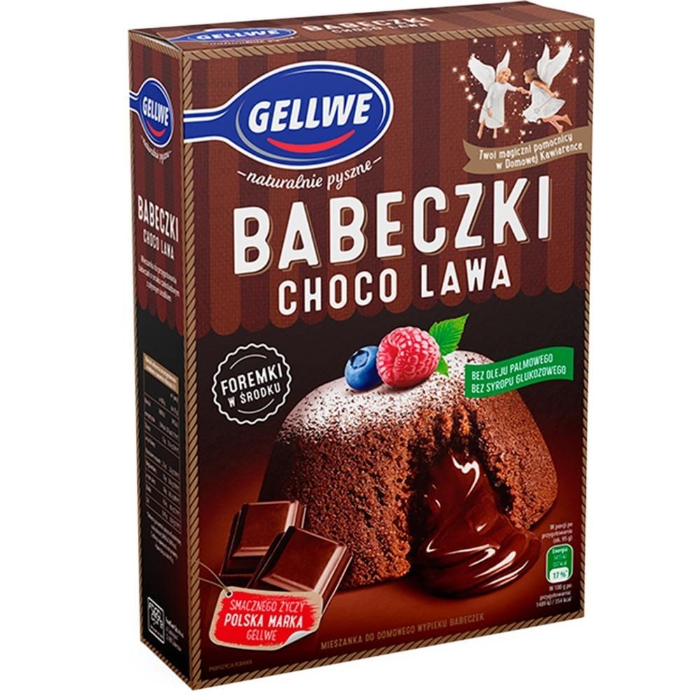 Gellwe Mieszanka do domowego wypieku babeczek babeczki choco lawa 225 g