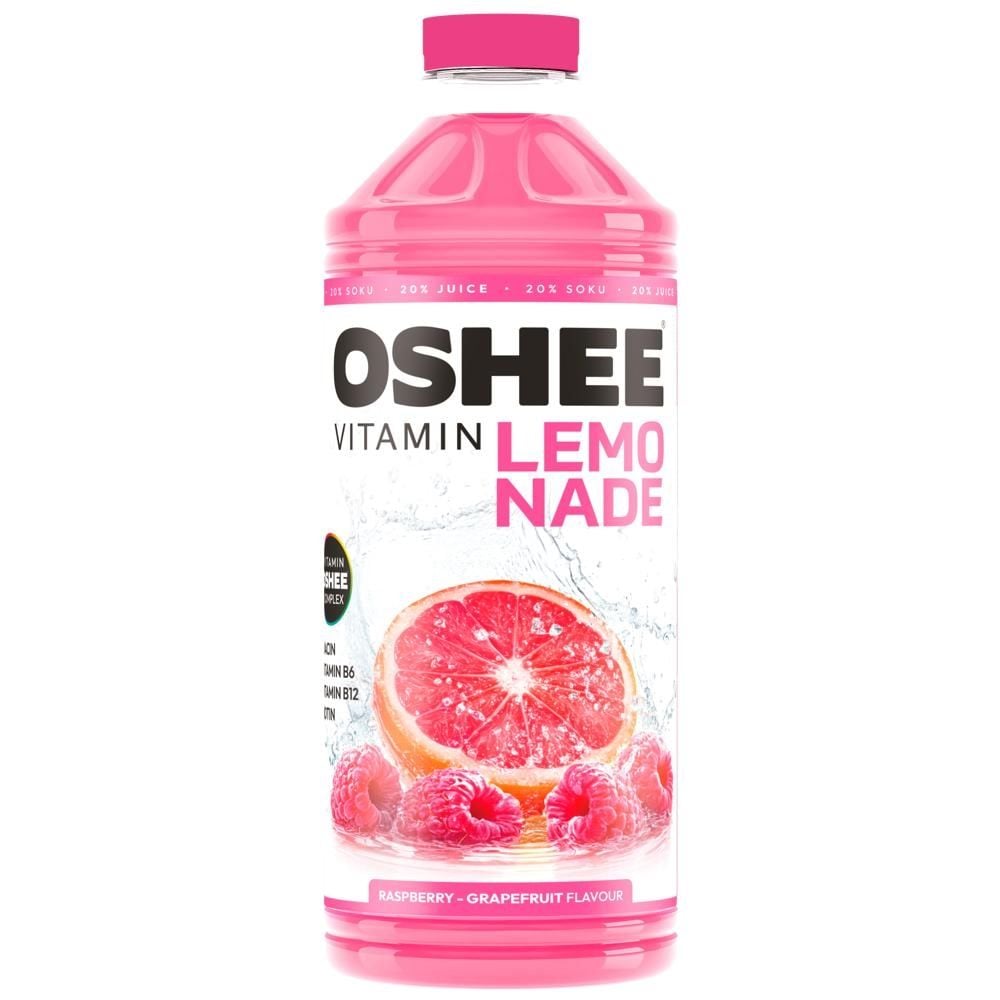 Oshee Vitamin Lemonade Napój niegazowany o smaku maliny i grejpfruta 1,1 l