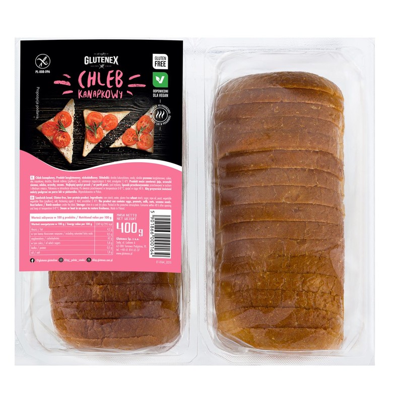 Chleb kanapkowy bezglutenowy GLUTENEX 400 g