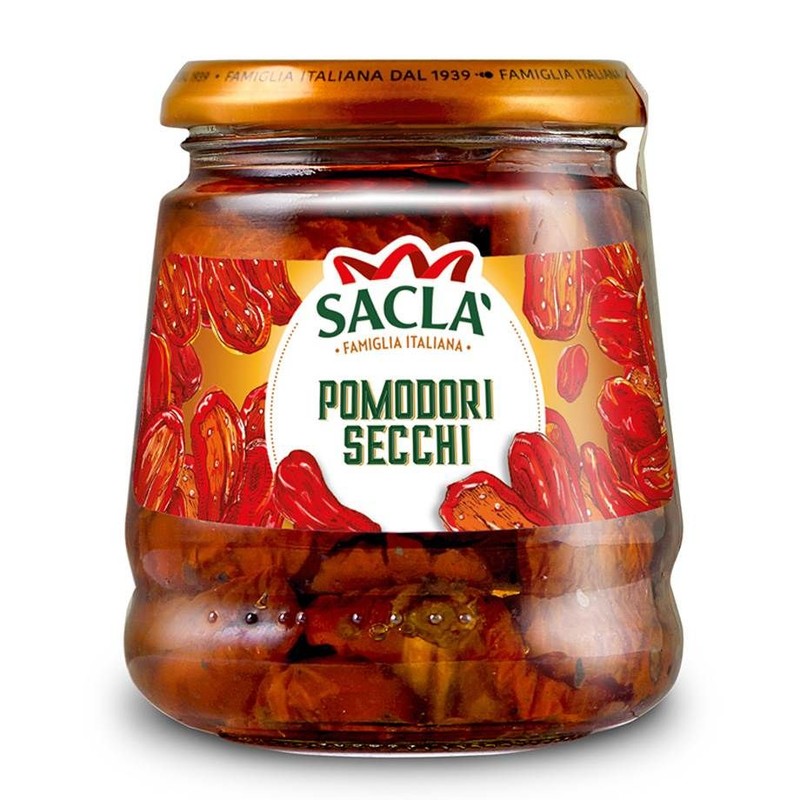 Pomidory suszone w słońcu, przyprawione w oleju słonecznikowym. Sacla Italia 280 g