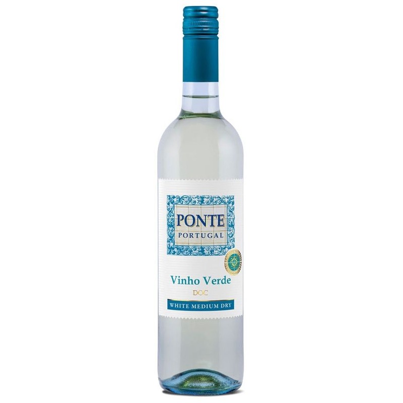 Wino portugalskie białe półwytrawne Vinho Verde alk. 10,0% obj. Ponte 750 ml