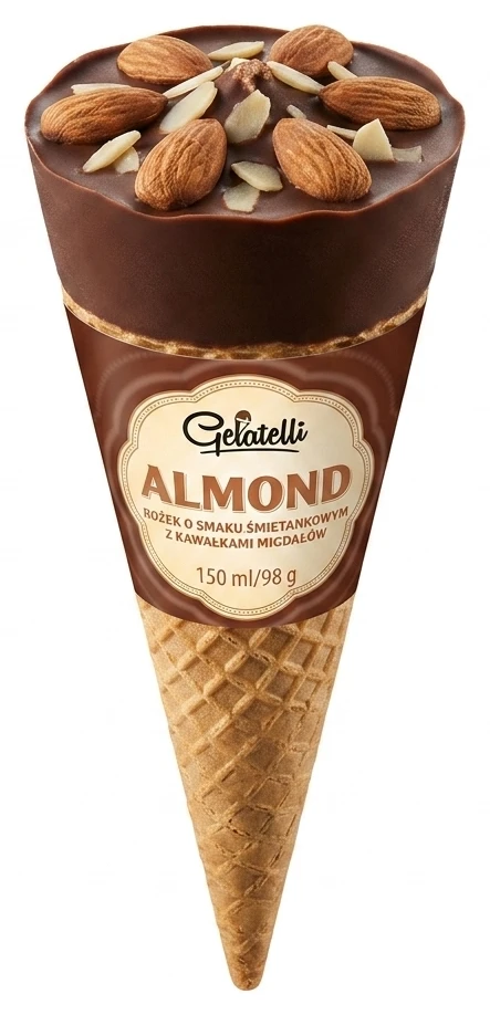 Gelatelli Rożek w polewie czekoladowej z migdałami