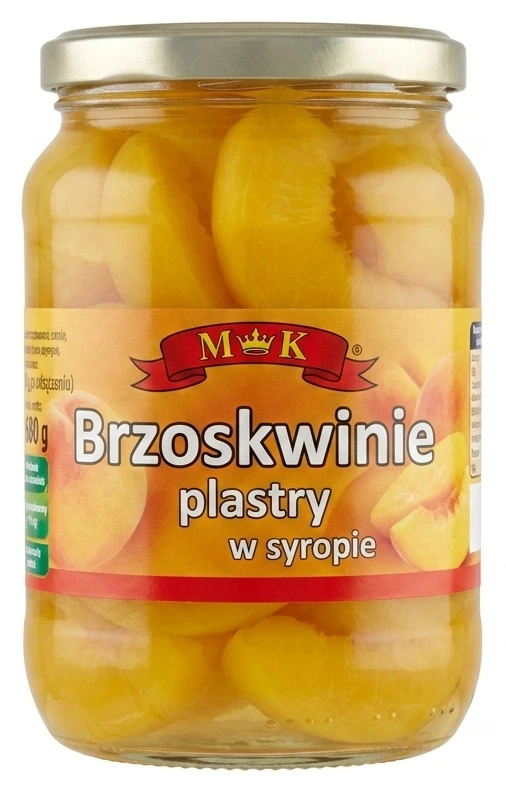 Brzoskwinie, plastry w syropie