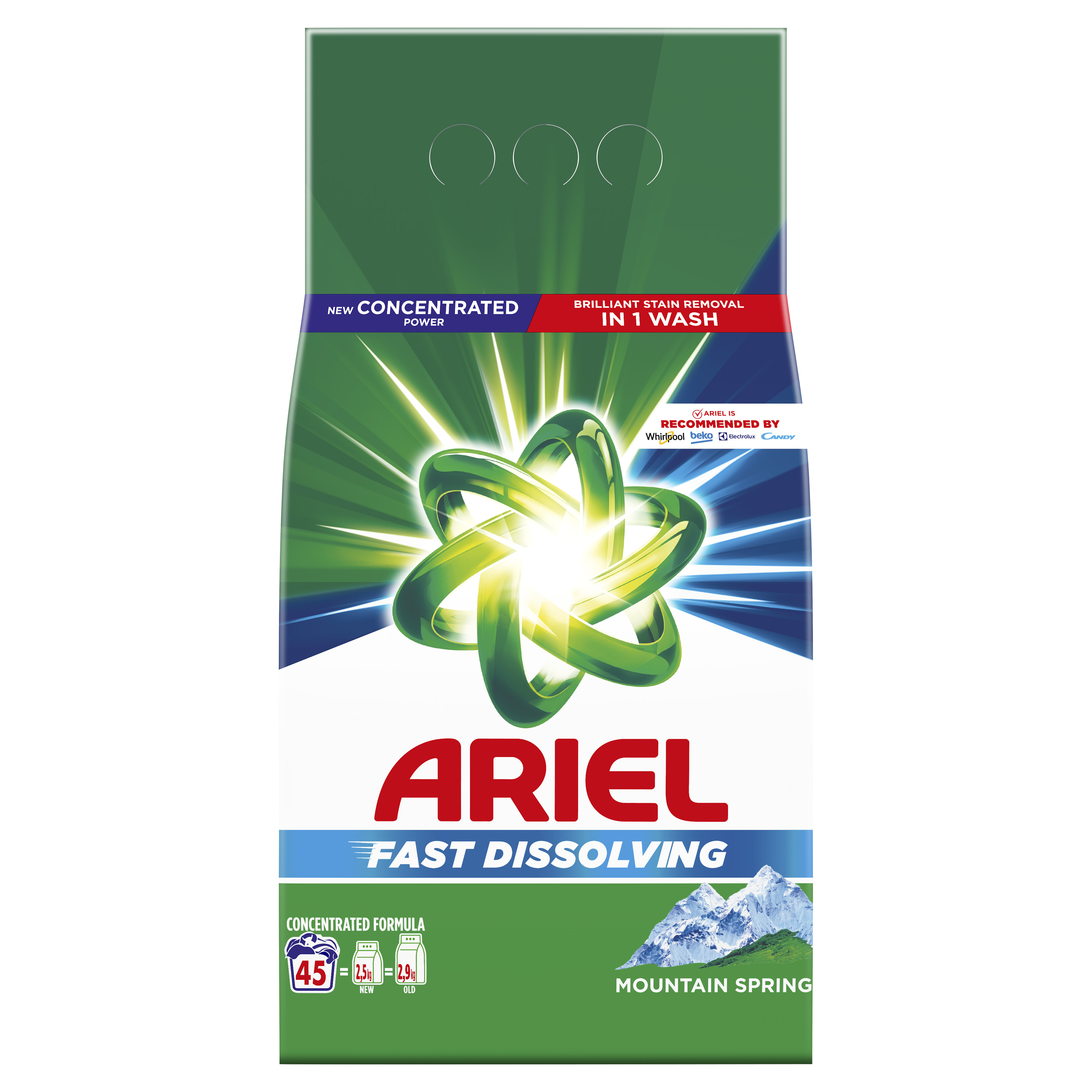 Ariel Fast Dissolving Mountain Spring Proszek Do Prania 45 Prań 2475 G