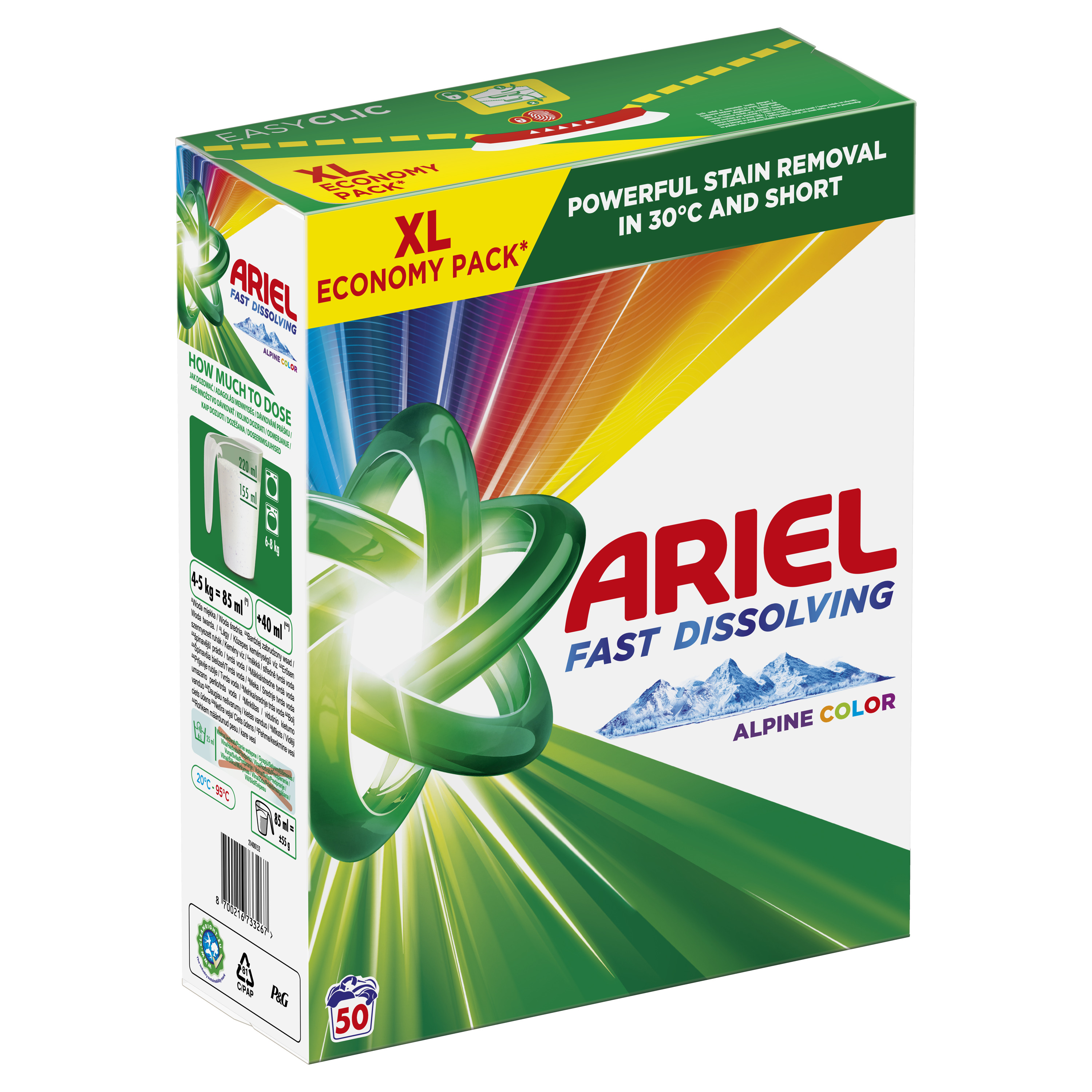 Ariel Alpine Color Proszek Do Prania, 2.75 Kg, 50 Prań