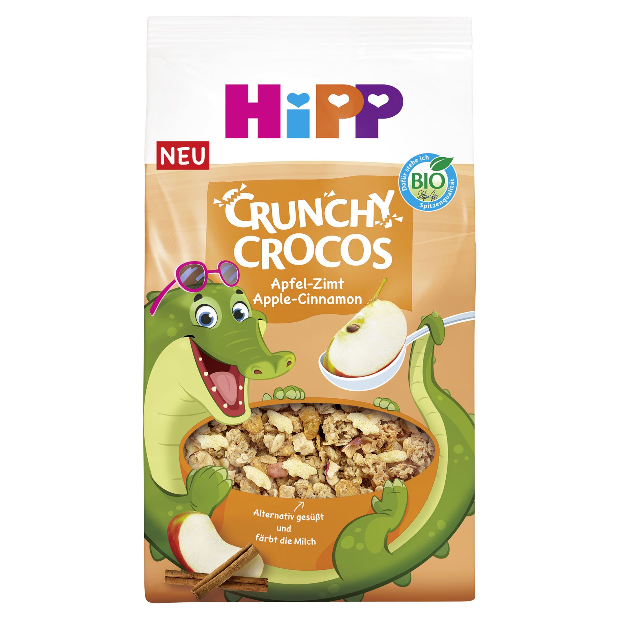 Hipp Bio Crunchy Musli Chrupiące Krokodyle, Jabłko-Cynamon, 300 G