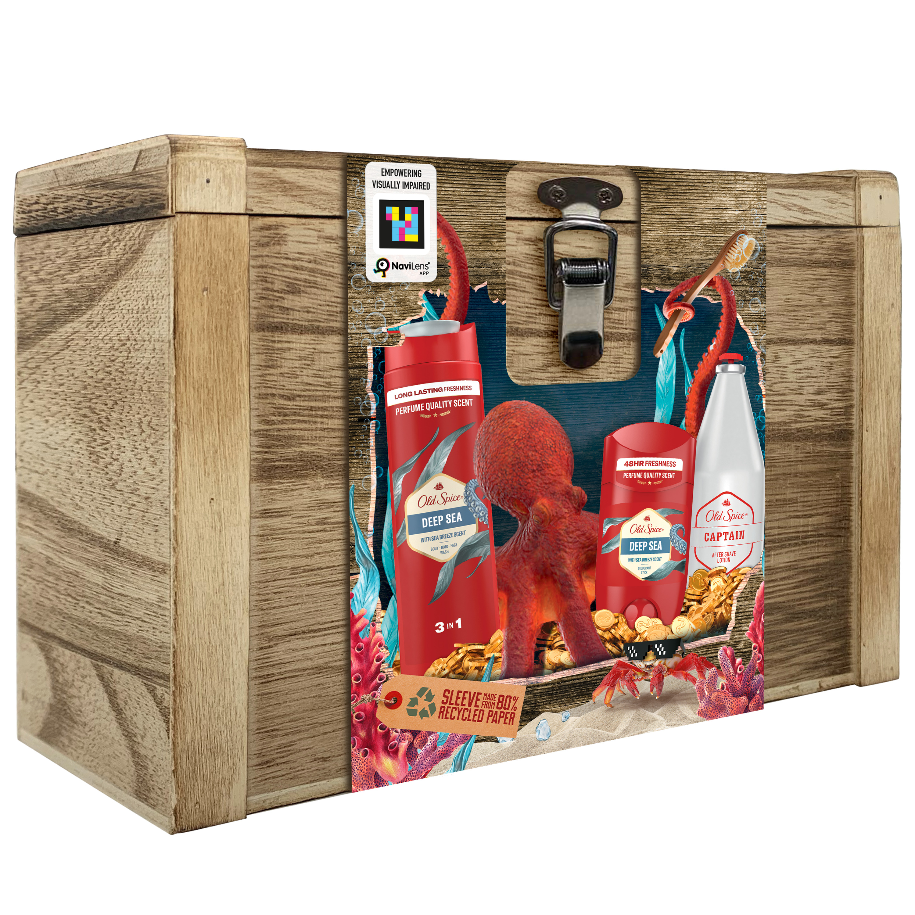 Old Spice Zestaw Podarunkowy Dezodorant W Sztyfcie, Żel Pod Prysznic Deep Sea Oraz Woda Po Goleniu Captain 400 Ml