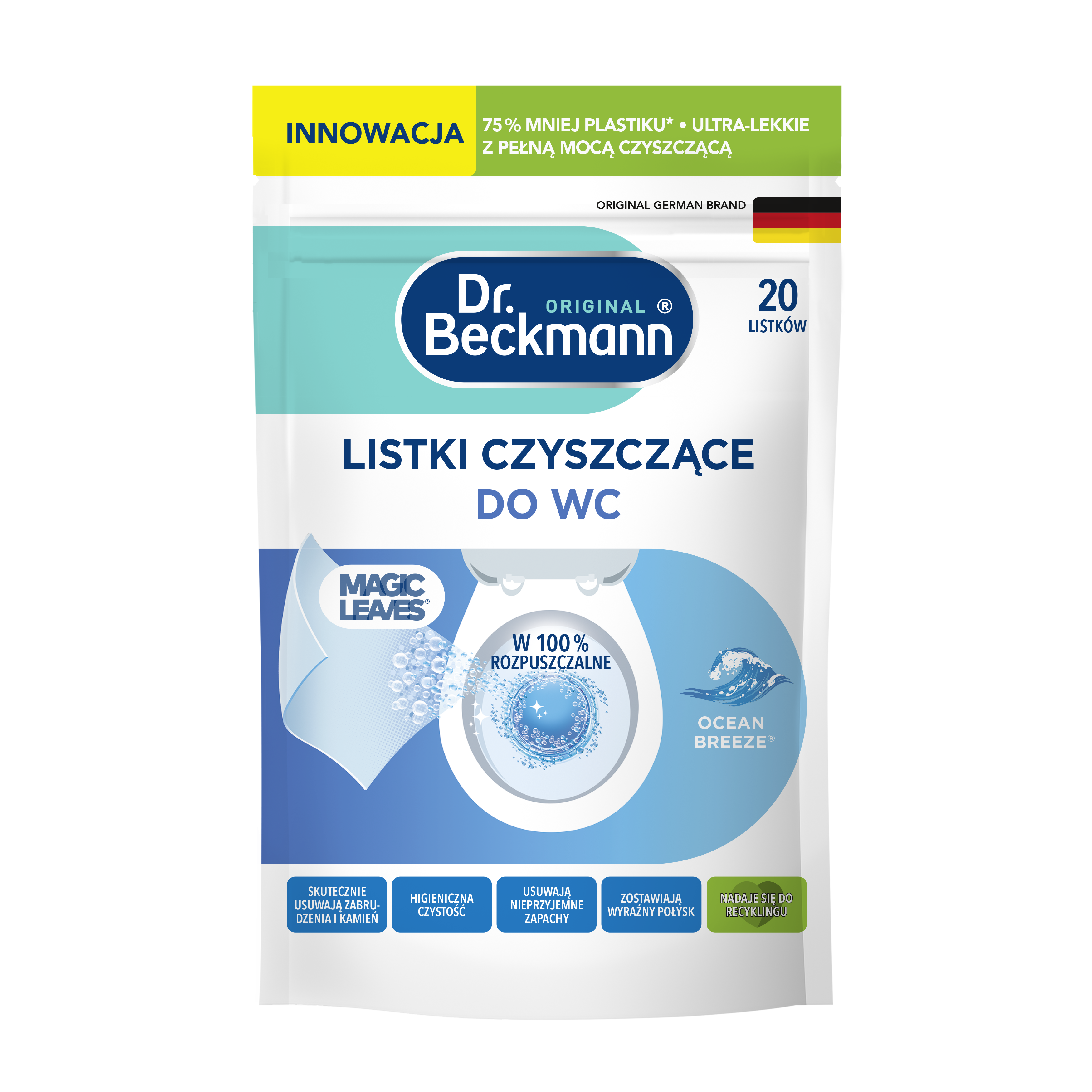 Dr.Beckmann Magic Leaves Listki Do Wc Ocean Breeze 20 Szt.