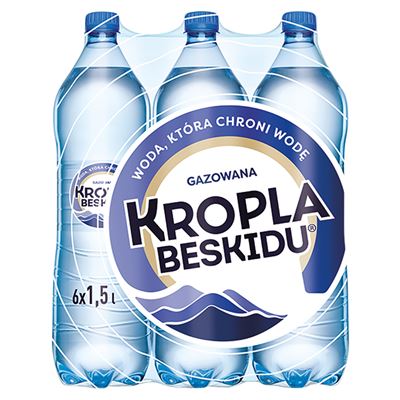 KROPLA BESKIDU Woda mineralna gazowana 6 x 1,5 l [kaucja]