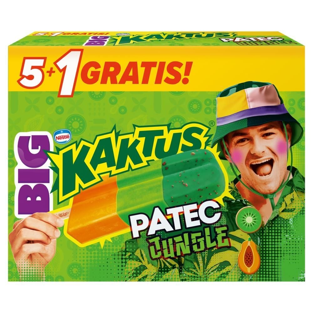 Kaktus Big Patec Jungle Lody wodne z papają i sorbet kiwi 450 ml (6 sztuk)