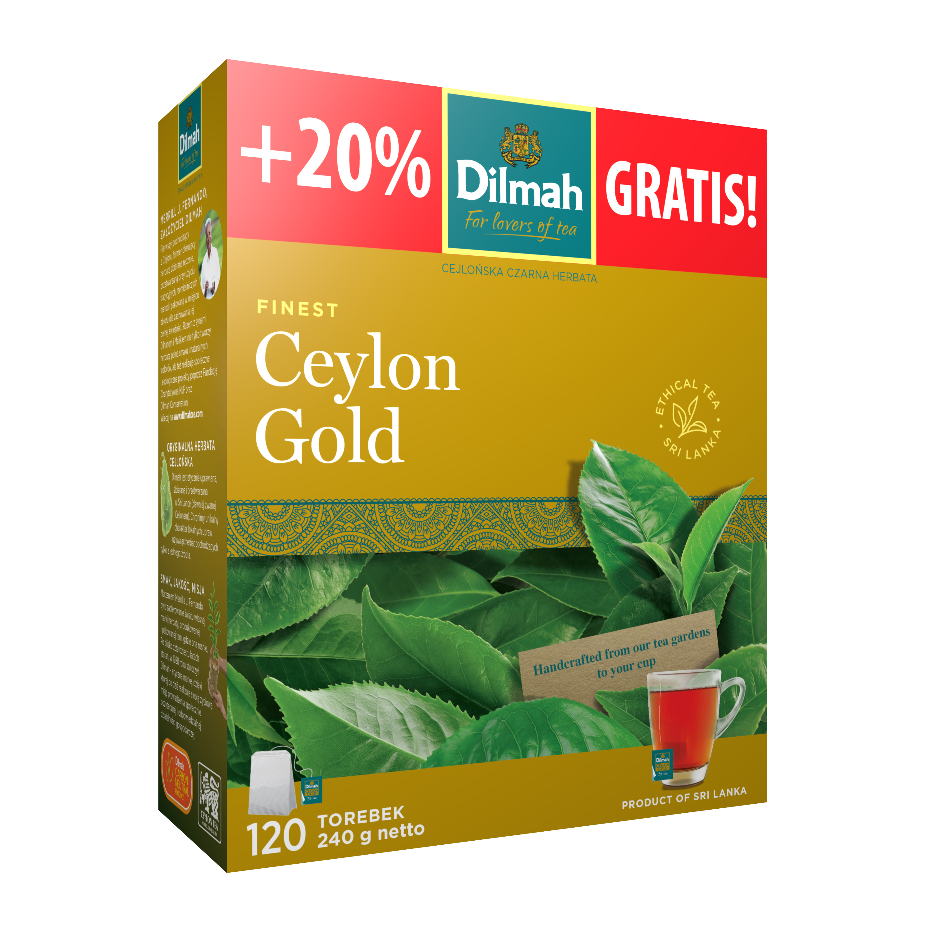 Herbata czarna cejlońska CEYLON GOLD (120 tor.)