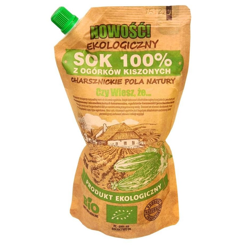 BIO Ekologiczny sok z ogórków kiszonych Charsznickie Pola Natury 500 ml