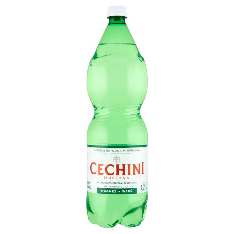Woda niegazowana mineralna średnionasycona Cechini Muszyna 1,75 l