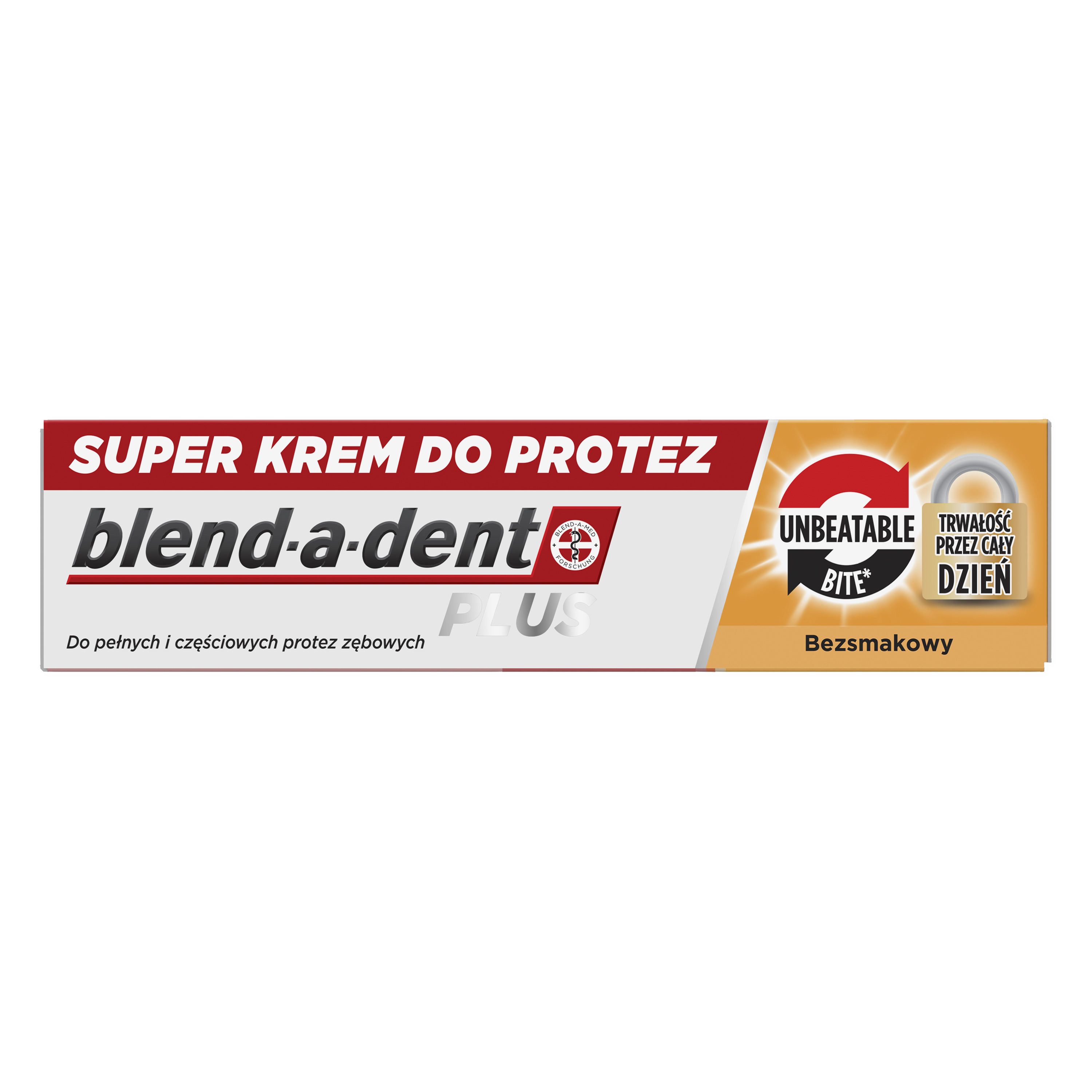 Blend-A-Dent Krem Adhezyjny Plus Unbeatable Bite Do Pełnych I Częściowych Protez Zębowych 40G