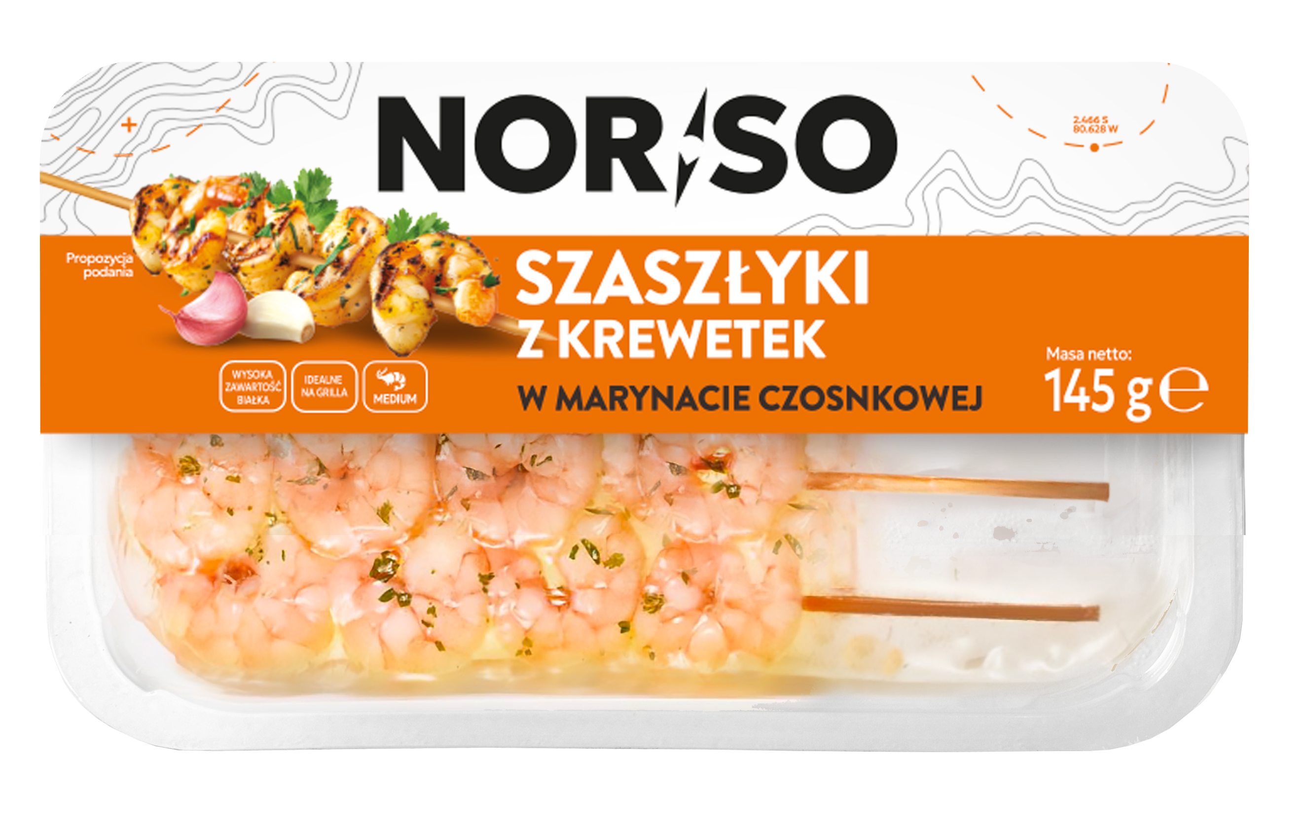 Norso Szaszłyki Z Krewetek W Marynacie Czosnkowej 145 G