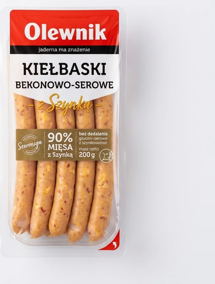 Kiełbaski Olewnik krakowskie z szynki, bekonowo-serowe