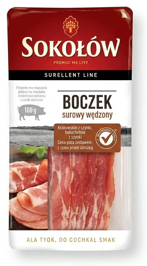 Boczek surowy wędzony Sokołów