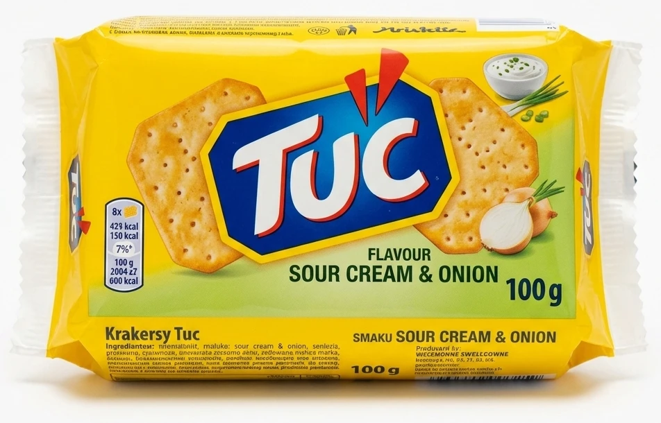 Krakersy Tuc sour cream & onion, smoky bacon