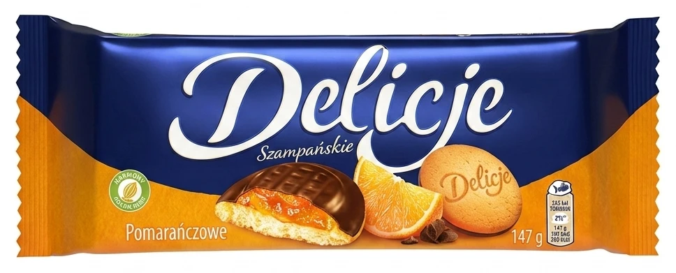 Ciastka Delicje pomarańczowe, malinowe, wiśniowe