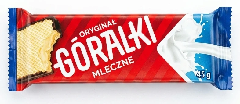 Wafel Góralki mleczne, peanut butter, z czekoladą