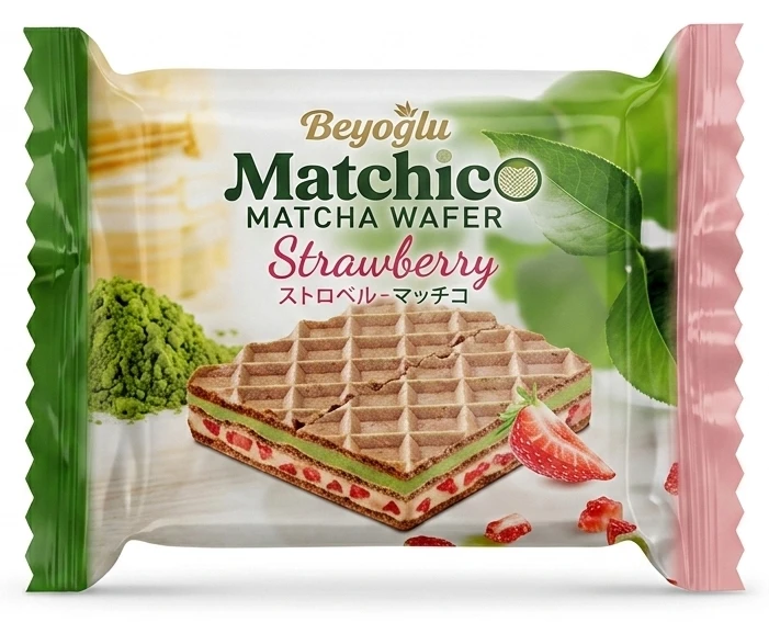 Wafel Matcha Truskawka