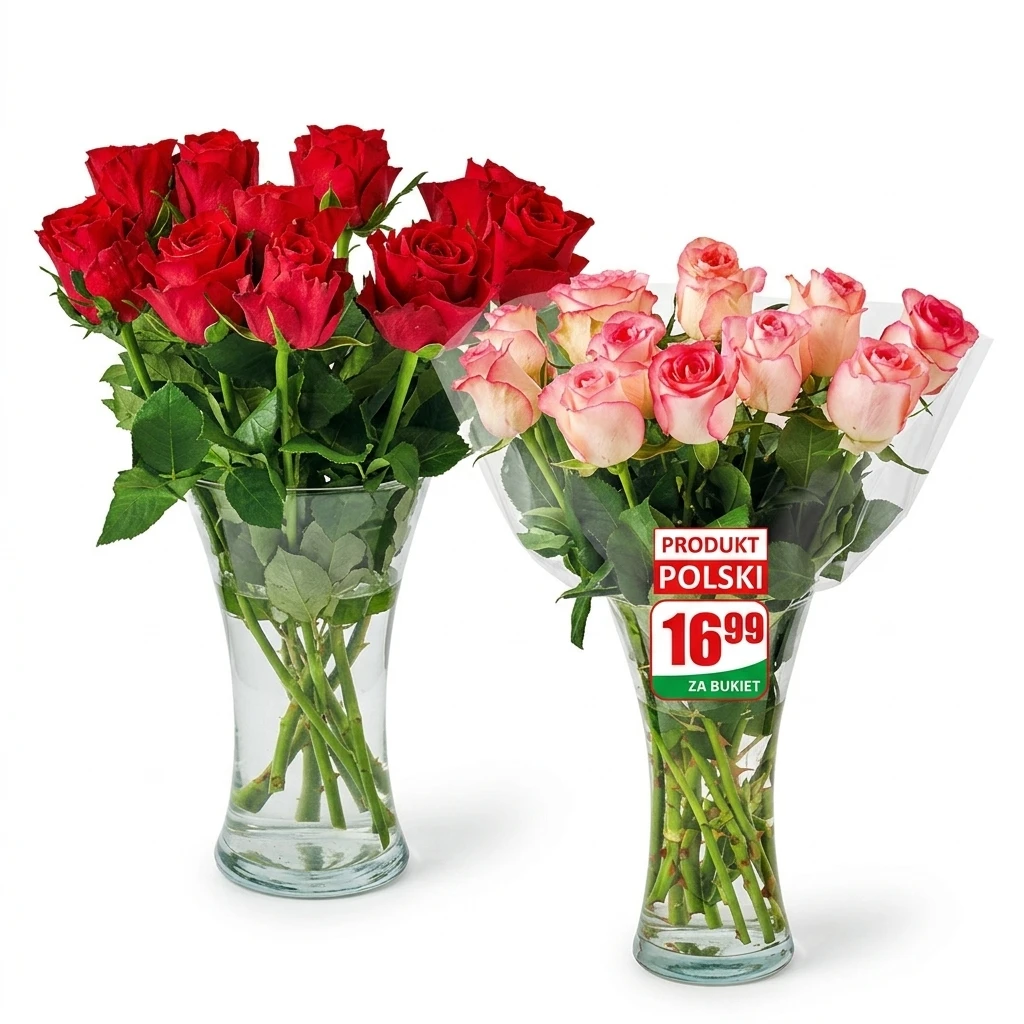 Kwiat bukiet Róża 40cm 11szt
