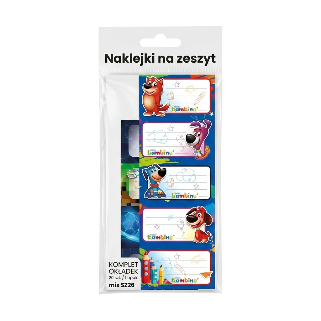 Naklejki na zeszyt 20szt mix SZ26