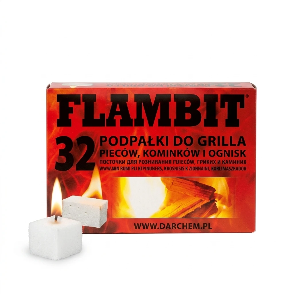 Podpałka biała Flambit 32 kostki