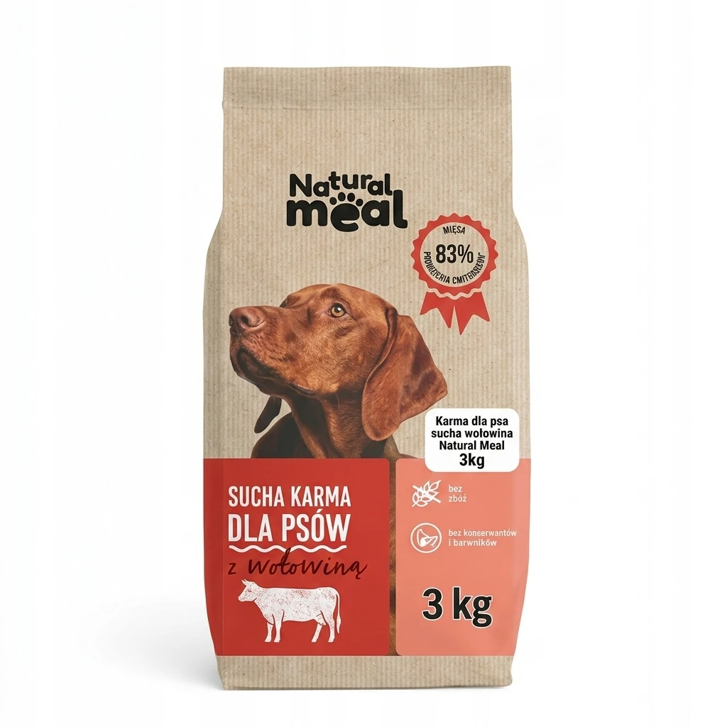 Karma dla psa sucha wołowina Natural Meal 3kg