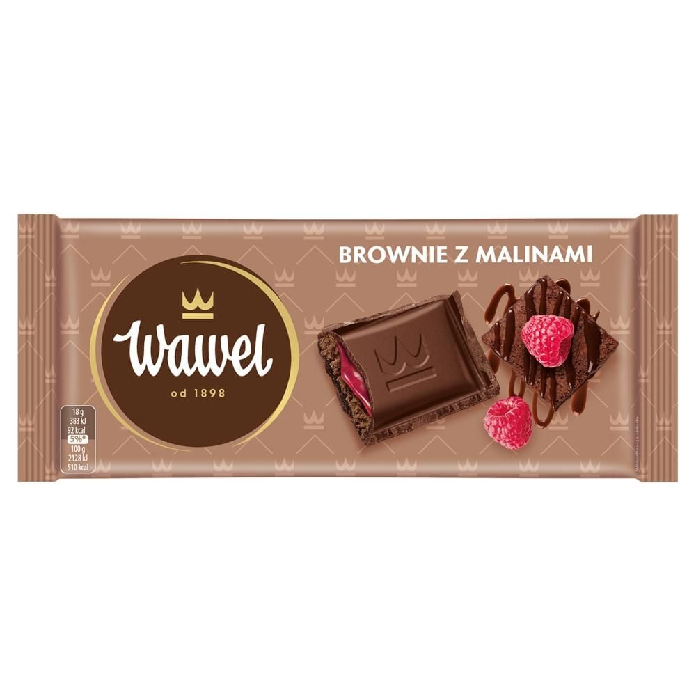 Wawel Czekolada nadziewana brownie z malinami 90 g