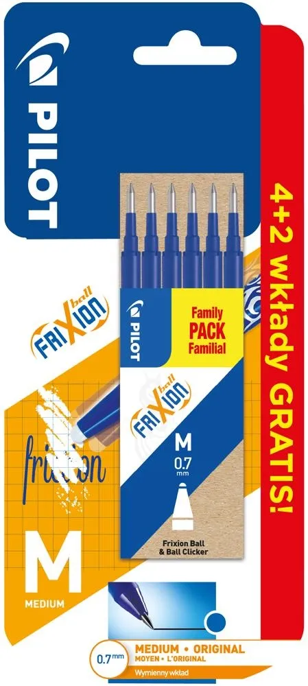 Pilot Wymienny wkład Frixion Ball 4szt+2szt gratis