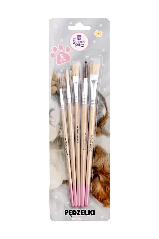 PĘDZELKI Z NATURALNEGO WŁOSIA 5szt. / THE SWEET PETS