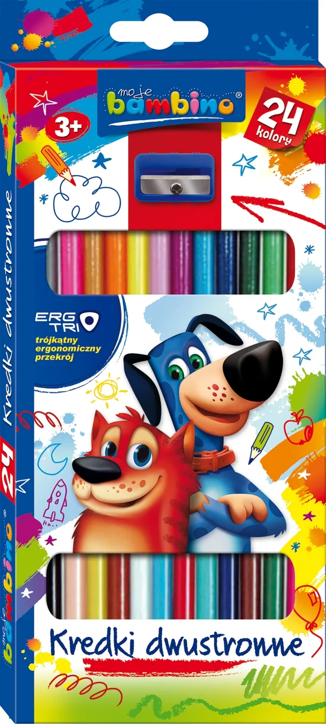 Bambino Kredki dwustronne 12 sztuk 24 kolory