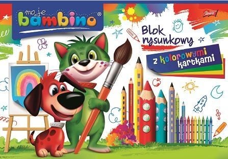 Bambino Blok rysunkowy z kolorowymi kartkami A4 16 kartek