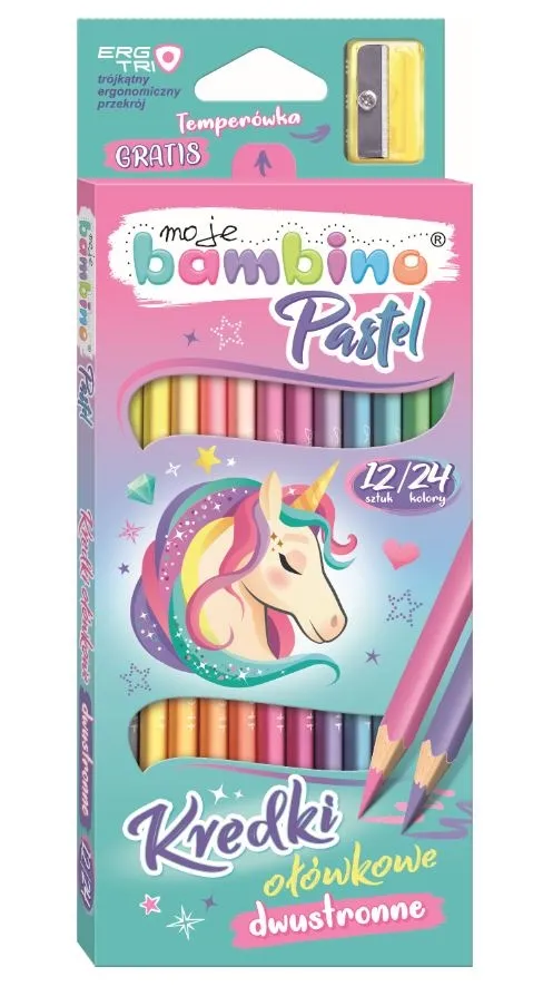 Bambino Kredki pastelowe 12szt./24kol MB4