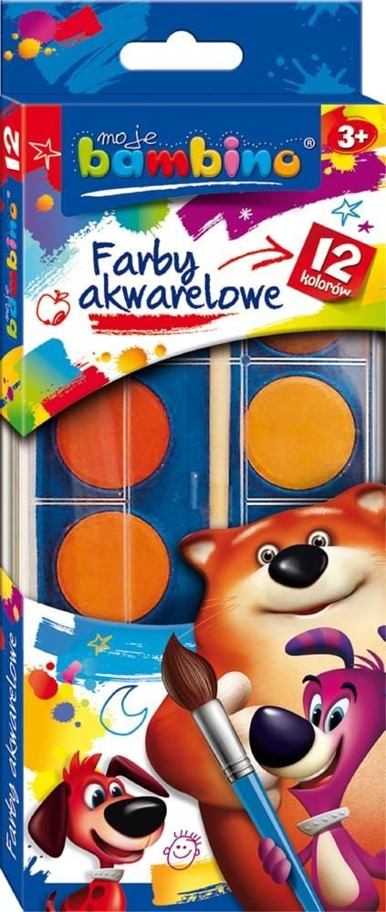 Bambino farby akwarelowe 12 kolorów
