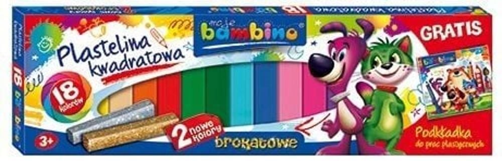 Plastelina BAMBINO Plastelina kwadratowa (18 kolorów)